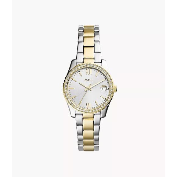 NEW Fossil Mini 3-Hand Date 2-Tone Stainless Steel Watch w/ Box - Picture 3 of 9